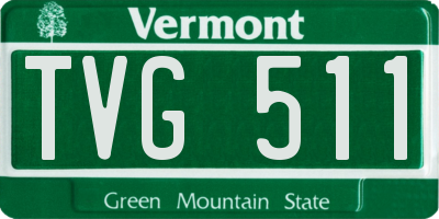 VT license plate TVG511