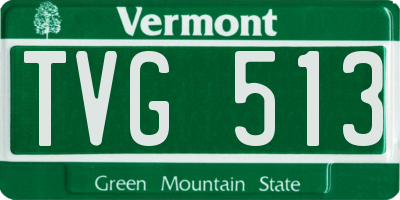 VT license plate TVG513