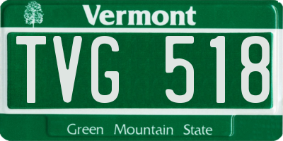 VT license plate TVG518