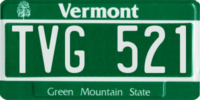 VT license plate TVG521