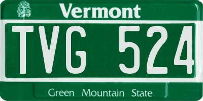 VT license plate TVG524