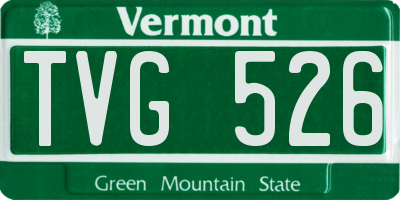 VT license plate TVG526