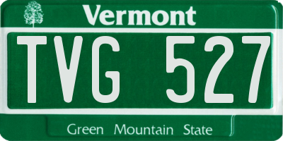 VT license plate TVG527