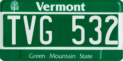 VT license plate TVG532
