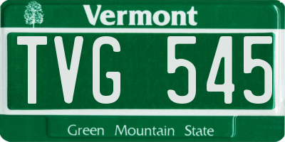 VT license plate TVG545