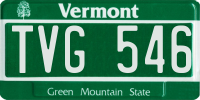 VT license plate TVG546