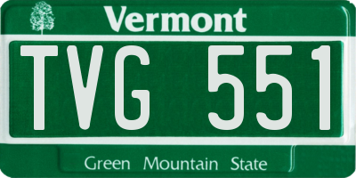 VT license plate TVG551