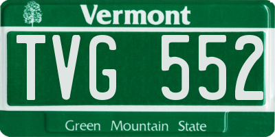 VT license plate TVG552