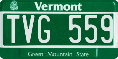 VT license plate TVG559