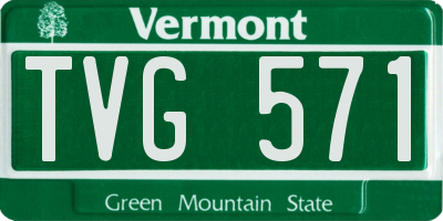 VT license plate TVG571