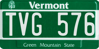 VT license plate TVG576