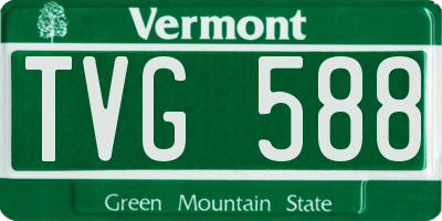 VT license plate TVG588