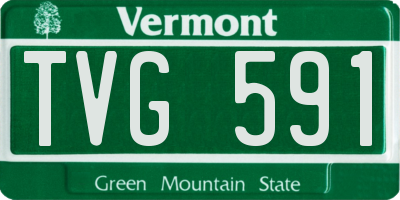 VT license plate TVG591