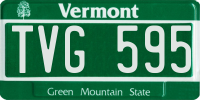 VT license plate TVG595
