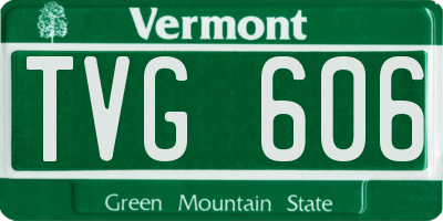 VT license plate TVG606