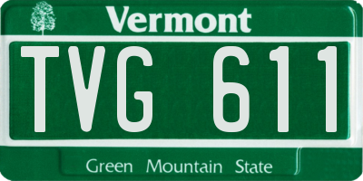 VT license plate TVG611
