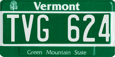 VT license plate TVG624