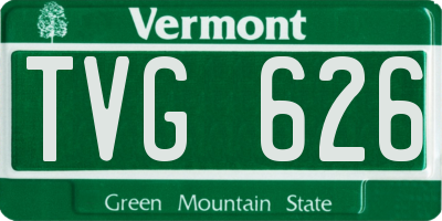 VT license plate TVG626
