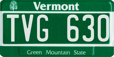 VT license plate TVG630