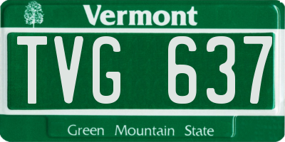 VT license plate TVG637