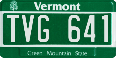 VT license plate TVG641