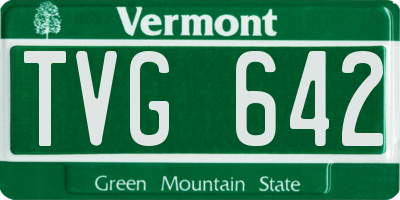 VT license plate TVG642