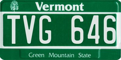 VT license plate TVG646