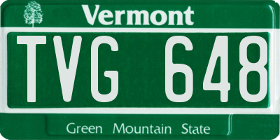 VT license plate TVG648