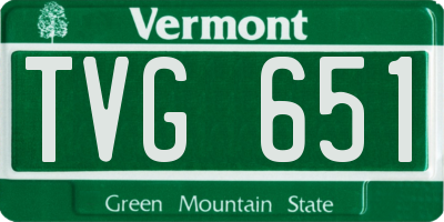 VT license plate TVG651