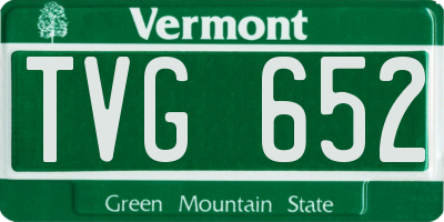VT license plate TVG652