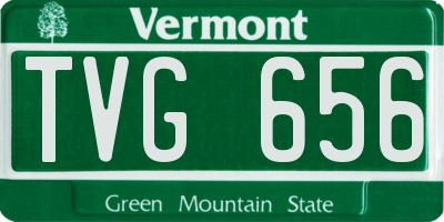 VT license plate TVG656