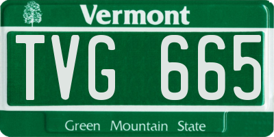 VT license plate TVG665