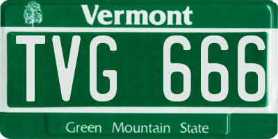 VT license plate TVG666