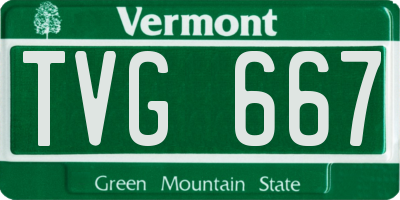 VT license plate TVG667