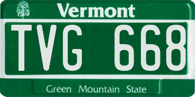 VT license plate TVG668