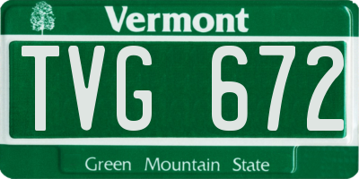 VT license plate TVG672