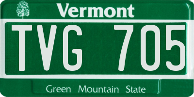 VT license plate TVG705