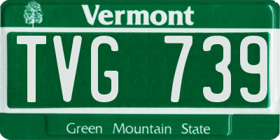 VT license plate TVG739