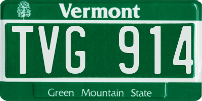VT license plate TVG914