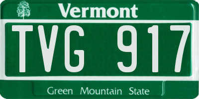 VT license plate TVG917