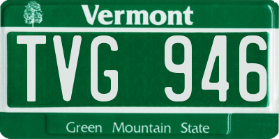 VT license plate TVG946