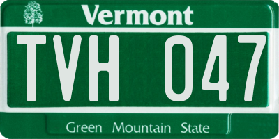 VT license plate TVH047