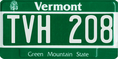 VT license plate TVH208