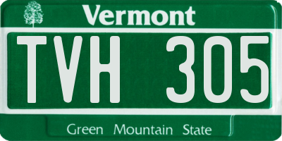 VT license plate TVH305