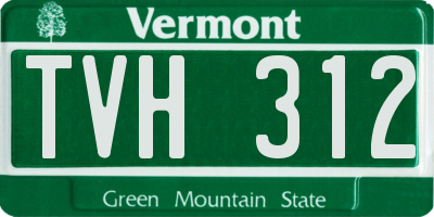 VT license plate TVH312