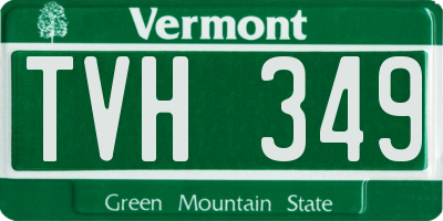 VT license plate TVH349