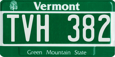 VT license plate TVH382
