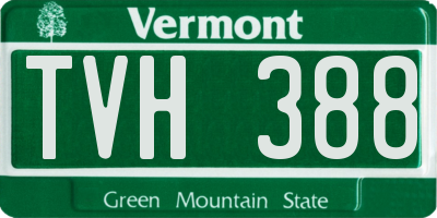 VT license plate TVH388