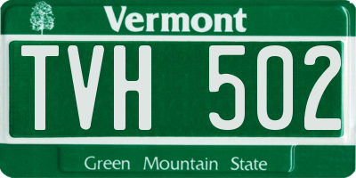VT license plate TVH502