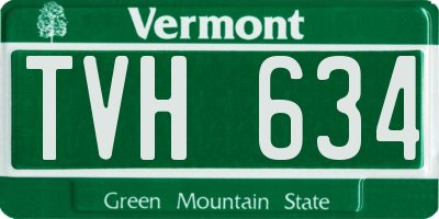 VT license plate TVH634